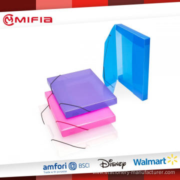 Translucent Filing Box pp carry box with Elastic Band